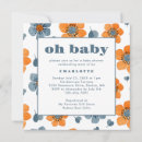 Search for blue floral baby shower invitations Simple