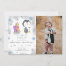Search for penguin birthday invitations Girl