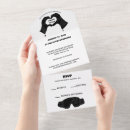 Search for three in one wedding invitations Black and white
