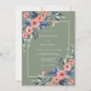 Search for navy blue and sage green wedding invitations Botanical