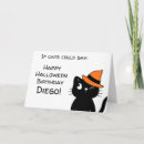 Search for funny halloween birthday cards Black cat