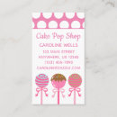 Search for cake pops business cards Pink