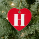 Search for red and white christmas tree decorations Heart
