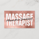 Search for massage therapist business cards Rose gold