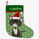 Search for tabby cat christmas stockings Red