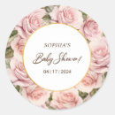 Search for pink rose baby shower stickers Watercolor