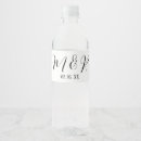 Search for black and white small wedding water bottle labels Monogrammed