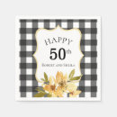 Search for black and white floral napkins 50th