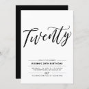 Search for 20th birthday invitations Black