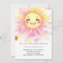 Search for ray of sunshine baby shower invitations Pink