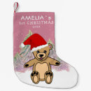 Search for teddy bear christmas stockings Pink