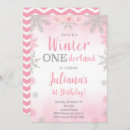 Search for winter one derland invitations Baby girl