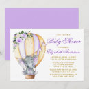 Search for purple elephant baby shower invitations Hot air balloon