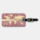 Search for world map luggage tags Gold