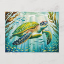 Search for sea turtle art postcards Underwater