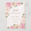 Search for rose gold 40th birthday invitations Flowers