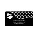 Search for black and white dog return address labels Paw