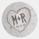 Search for carved initials stickers Rustic