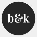 Search for black and white monogram wedding stickers Initials