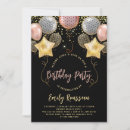 Search for balloons birthday invitations Gold glitter