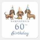 Search for birthday dachshund stickers Watercolor
