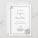 Search for minimalist floral wedding invitations Black and white