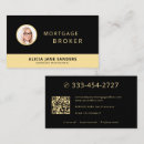 Search for mortgage business cards Black and gold