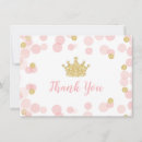 Search for princess thank you cards Pink and gold