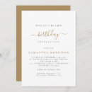 Search for gold and white birthday invitations Minimalist
