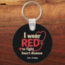 Search for heart disease support key rings Red