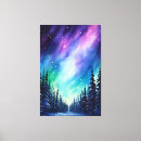 Search for light purple canvas prints Northern lights