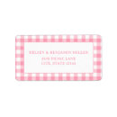 Search for pink gingham return address labels Baby shower