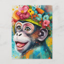 Search for happy monkey postcards Animal