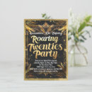 Search for roaring twenties birthday invitations Black gold
