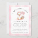 Search for the goose invitations Pink gingham