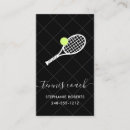 Search for tennis business cards Black and white