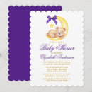 Search for purple moon baby shower invitations Teddy bear