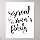 Search for reserved for the grooms family wedding signs Calligraphy