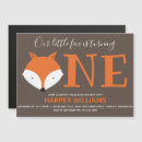 Search for fox 1st birthday invitations One year old