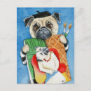 Search for pug painting postcards Puppy