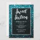 Search for aqua sweet 16 invitations Sparkle