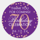 Search for thank you 70 birthday stickers Glitter