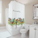 Search for tropical shower curtains Parrots
