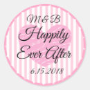 Search for black white pink wedding stickers Initials