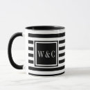 Search for black white stripes mugs Monogrammed