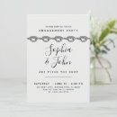 Search for tying the knot engagement party invitations Black and white