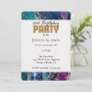 Search for marble 21st birthday invitations Purple