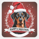 Search for doberman dog stickers Merry christmas