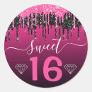 Search for pink black sweet 16 stickers Glitter