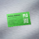 Search for green business cards Qr code